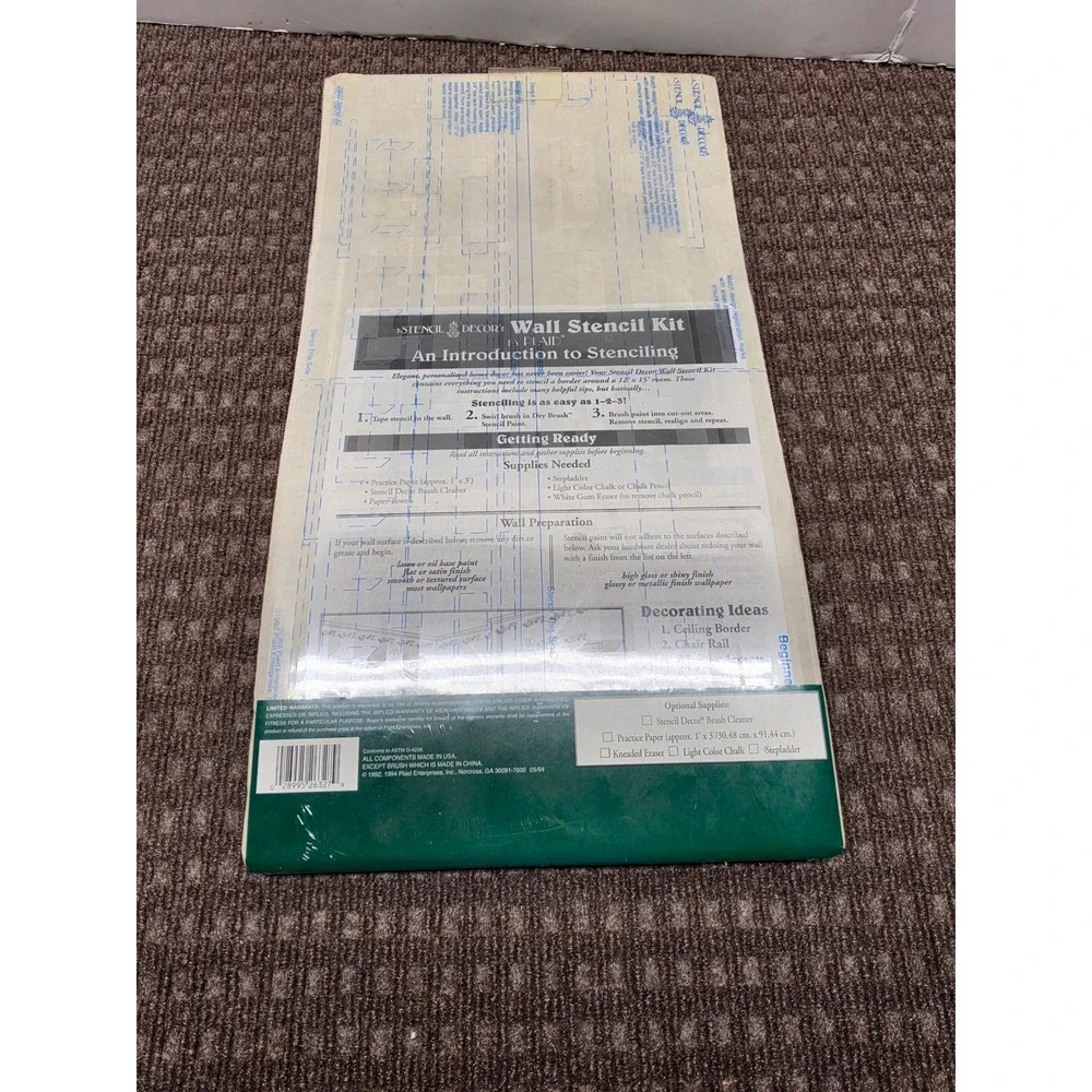 Vintage Plaid Wall Stencil Kit 26327 Beginner Moldings Greek Key Border Set